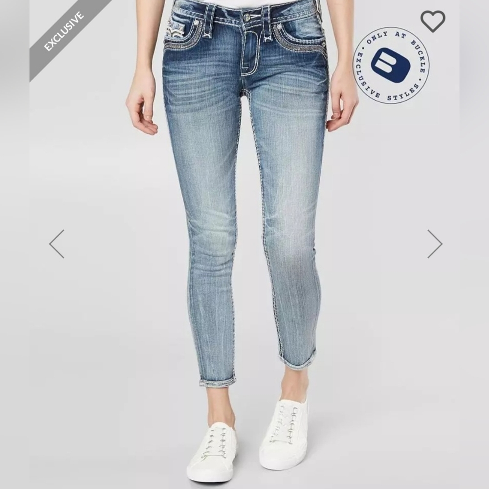 ROCK REVIVAL Darcey Mid Rise Ankle Skinny Jeans Size 28